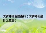 大罗神仙百度百科（大罗神仙是什么意思）