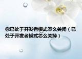 你已处于开发者模式怎么关闭（已处于开发者模式怎么关掉）