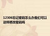 12306忘记密码怎么办我们可以这样修改密码吗