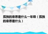 孤独的意思是什么一年级（孤独的意思是什么）