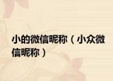 小的微信昵称（小众微信昵称）
