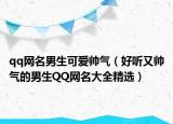 qq网名男生可爱帅气（好听又帅气的男生QQ网名大全精选）