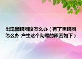 出现黑眼圈该怎么办（有了黑眼圈怎么办 产生这个问题的原因如下）