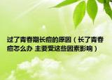 过了青春期长痘的原因（长了青春痘怎么办 主要受这些因素影响）