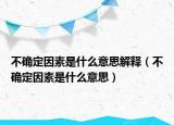 不确定因素是什么意思解释（不确定因素是什么意思）