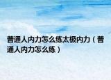 普通人内力怎么练太极内力（普通人内力怎么练）