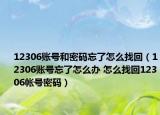 12306账号和密码忘了怎么找回（12306账号忘了怎么办 怎么找回12306帐号密码）