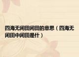 四海无闲田闲田的意思（四海无闲田中闲田是什）
