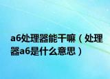 a6处理器能干嘛（处理器a6是什么意思）