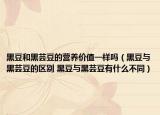 黑豆和黑芸豆的营养价值一样吗（黑豆与黑芸豆的区别 黑豆与黑芸豆有什么不同）