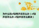 为什么玩cf没有声音怎么办（cf没声音怎么办 cf没声音怎么解决）