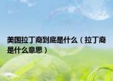 美国拉丁裔到底是什么（拉丁裔是什么意思）