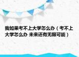 我如果考不上大学怎么办（考不上大学怎么办 未来还有无限可能）