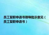 员工复职申请书领导批示意见（员工复职申请书）