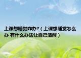 上课想睡觉咋办?（上课想睡觉怎么办 有什么办法让自己清醒）