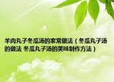 羊肉丸子冬瓜汤的家常做法（冬瓜丸子汤的做法 冬瓜丸子汤的美味制作方法）
