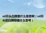 sd开头白牌是什么意思啊（sd开头的白牌照是什么型号）