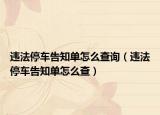 违法停车告知单怎么查询（违法停车告知单怎么查）