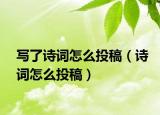 写了诗词怎么投稿（诗词怎么投稿）