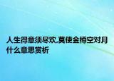 人生得意须尽欢,莫使金樽空对月什么意思赏析