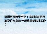深圳居民消费水平（深圳城市居民消费价格指数 一项重要基础性工作）
