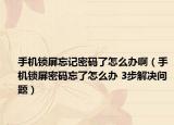 手机锁屏忘记密码了怎么办啊（手机锁屏密码忘了怎么办 3步解决问题）