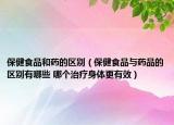 保健食品和药的区别（保健食品与药品的区别有哪些 哪个治疗身体更有效）