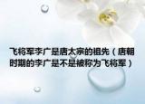 飞将军李广是唐太宗的祖先（唐朝时期的李广是不是被称为飞将军）