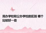 民办学校和公办学校的区别 哪个比较好一些
