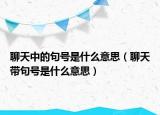 聊天中的句号是什么意思（聊天带句号是什么意思）