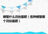 螃蟹什么月份最肥（各种螃蟹哪个月份最肥）