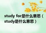 study for是什么意思（study是什么意思）