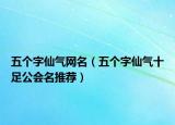 五个字仙气网名（五个字仙气十足公会名推荐）