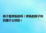粽子是煮熟的吗（煮熟的粽子味到是什么样的）