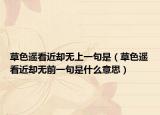 草色遥看近却无上一句是（草色遥看近却无前一句是什么意思）