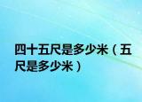 四十五尺是多少米（五尺是多少米）
