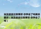 埃及旅游注意事项 你学会了吗英语翻译（埃及旅游注意事项 你学会了吗）