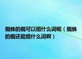 蜘蛛的蜘可以组什么词呢（蜘蛛的蜘还能组什么词啊）