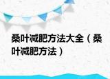 桑叶减肥方法大全（桑叶减肥方法）