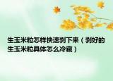 生玉米粒怎样快速剥下来（剥好的生玉米粒具体怎么冷藏）