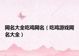 网名大全吃鸡网名（吃鸡游戏网名大全）