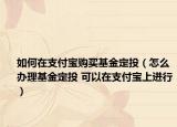 如何在支付宝购买基金定投（怎么办理基金定投 可以在支付宝上进行）