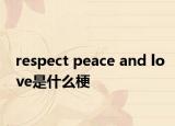respect peace and love是什么梗