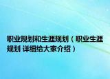 职业规划和生涯规划（职业生涯规划 详细给大家介绍）
