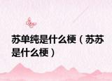 苏单纯是什么梗（苏苏是什么梗）