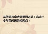 花间词与南唐词相同之处（北宋小令与花间词的相同点）
