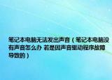笔记本电脑无法发出声音（笔记本电脑没有声音怎么办 若是因声音驱动程序故障导致的）