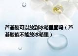 芦荟胶可以放到冰箱里面吗（芦荟胶能不能放冰箱里）