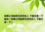 有限公司如何引进合伙人 下面分享一下股份（有限公司如何引进合伙人 下面分享一下）