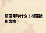 榴莲号称什么（榴莲被称为啥）